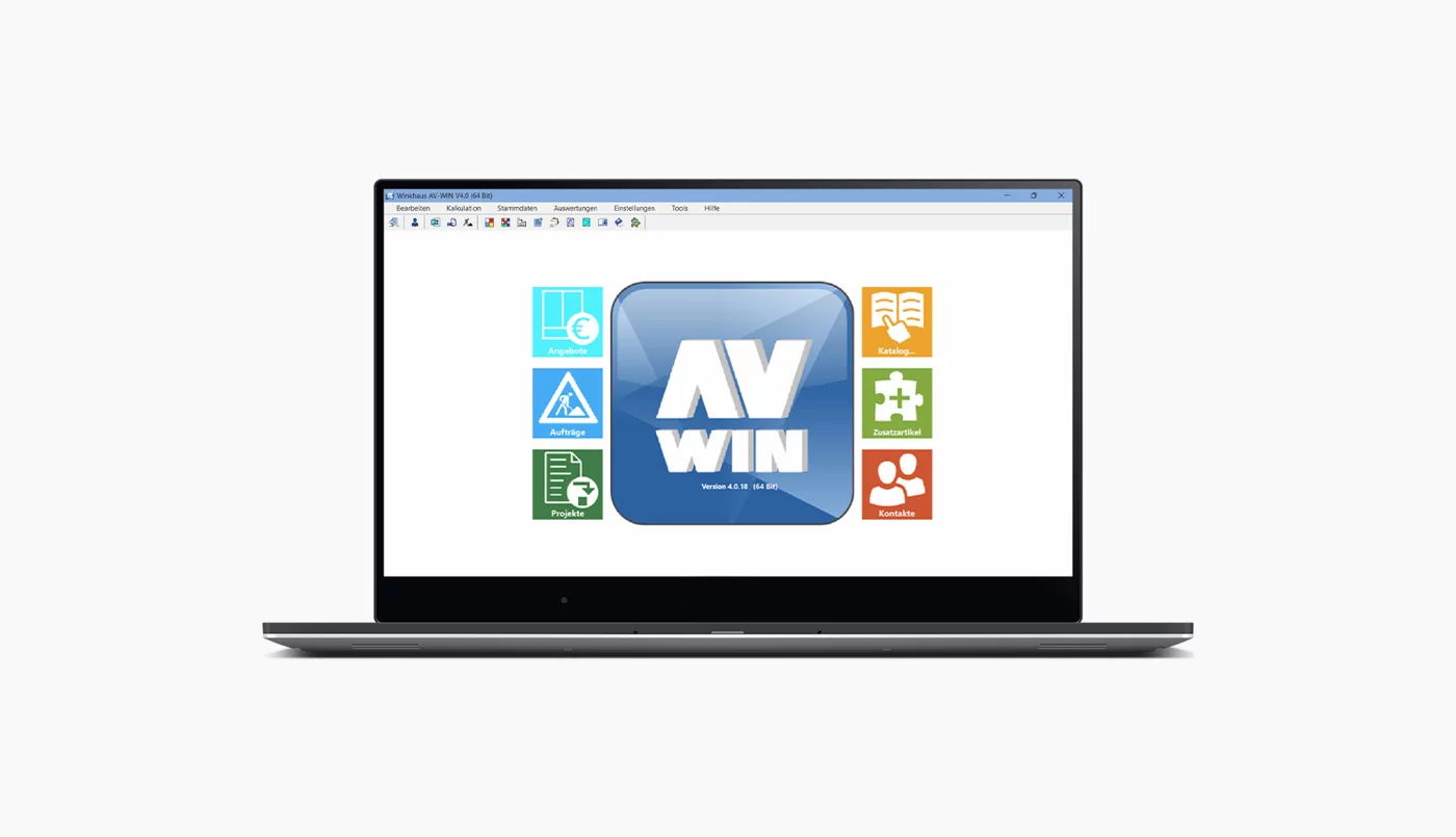 Notebook mit AV-WIN Software 